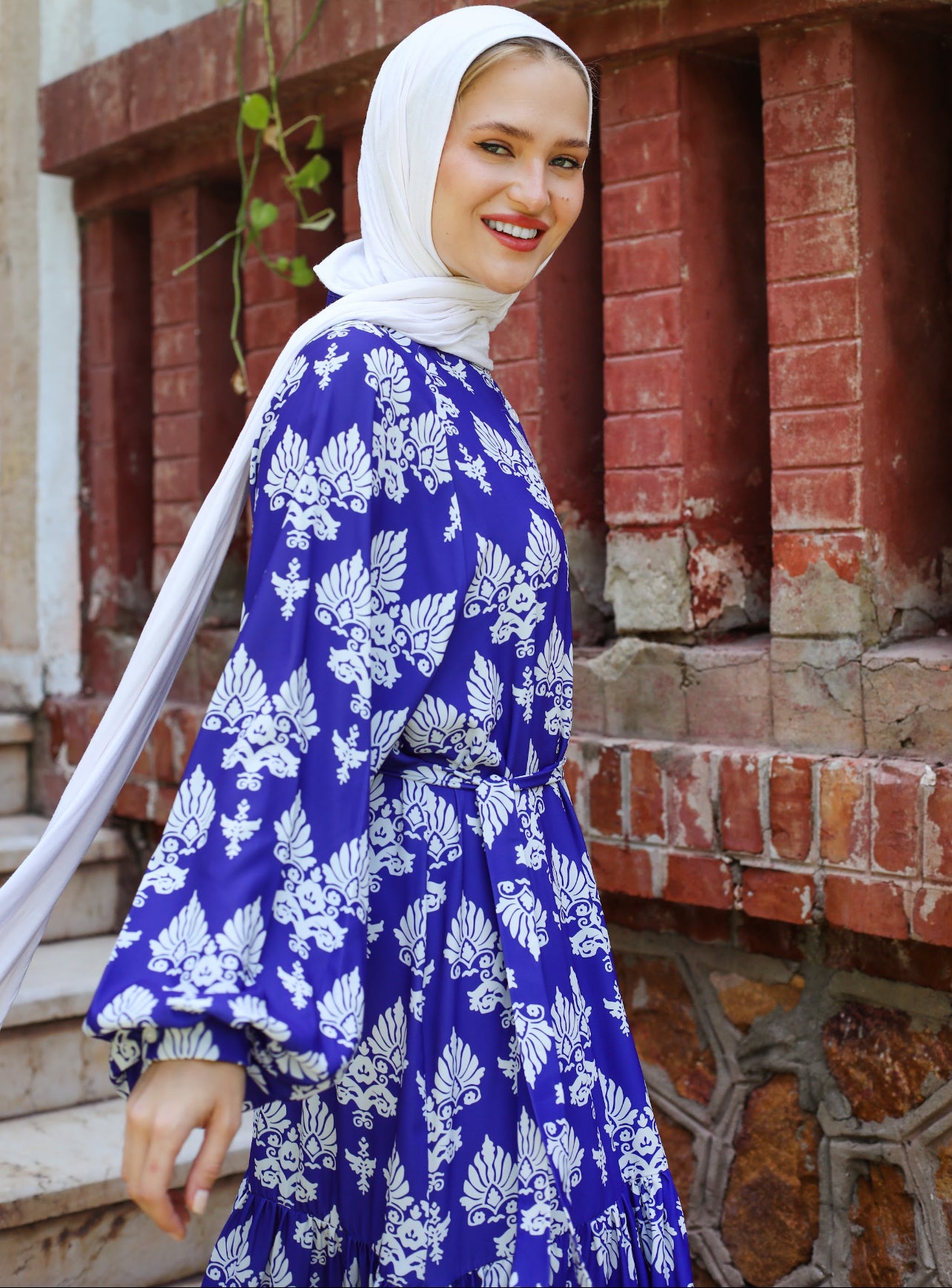 MAXI PRINTED CREPE DRESS
