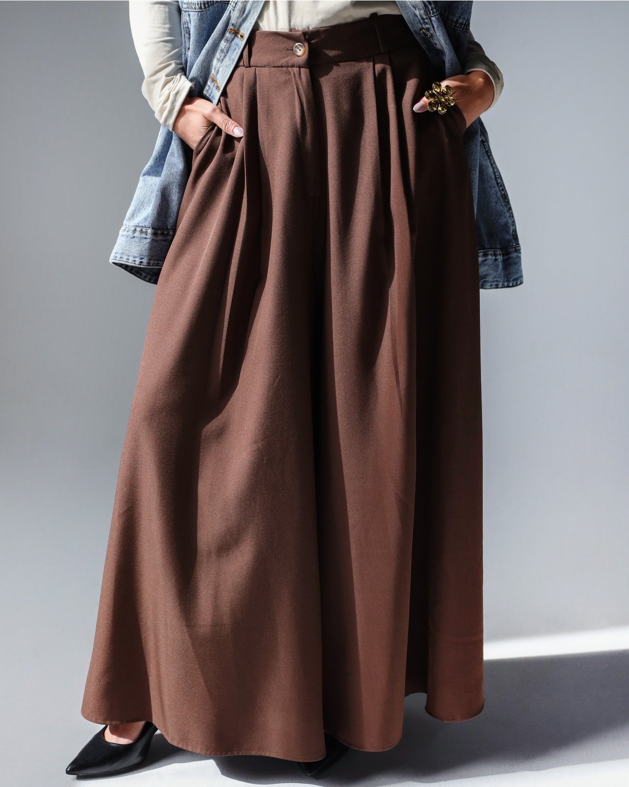 PLAIN CLASSIC PANTS - BROWN