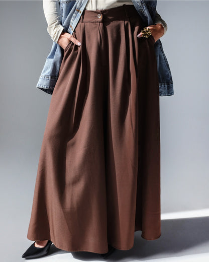PLAIN CLASSIC PANTS - BROWN