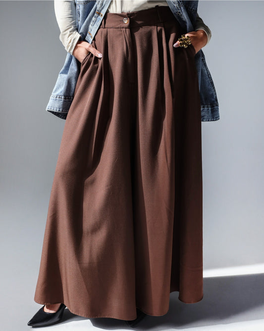 PLAIN CLASSIC PANTS - BROWN
