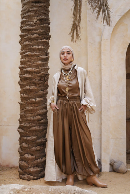 SATIN BALLON PANTS - GOLD