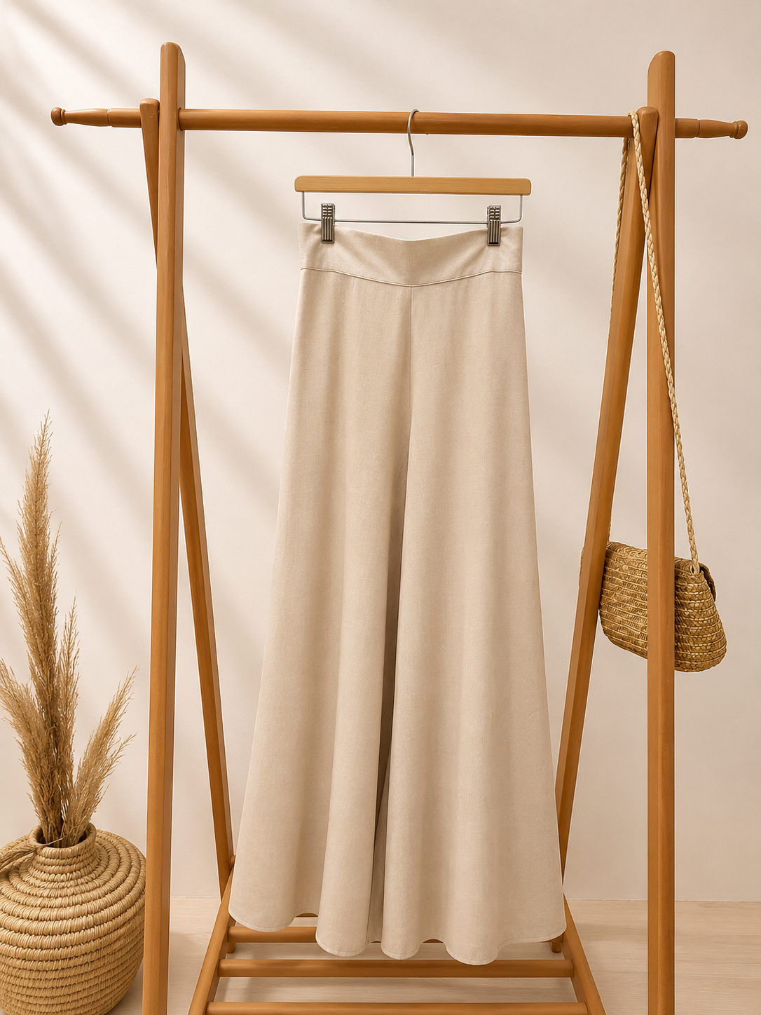 LINEN WIDE LEG PANTS