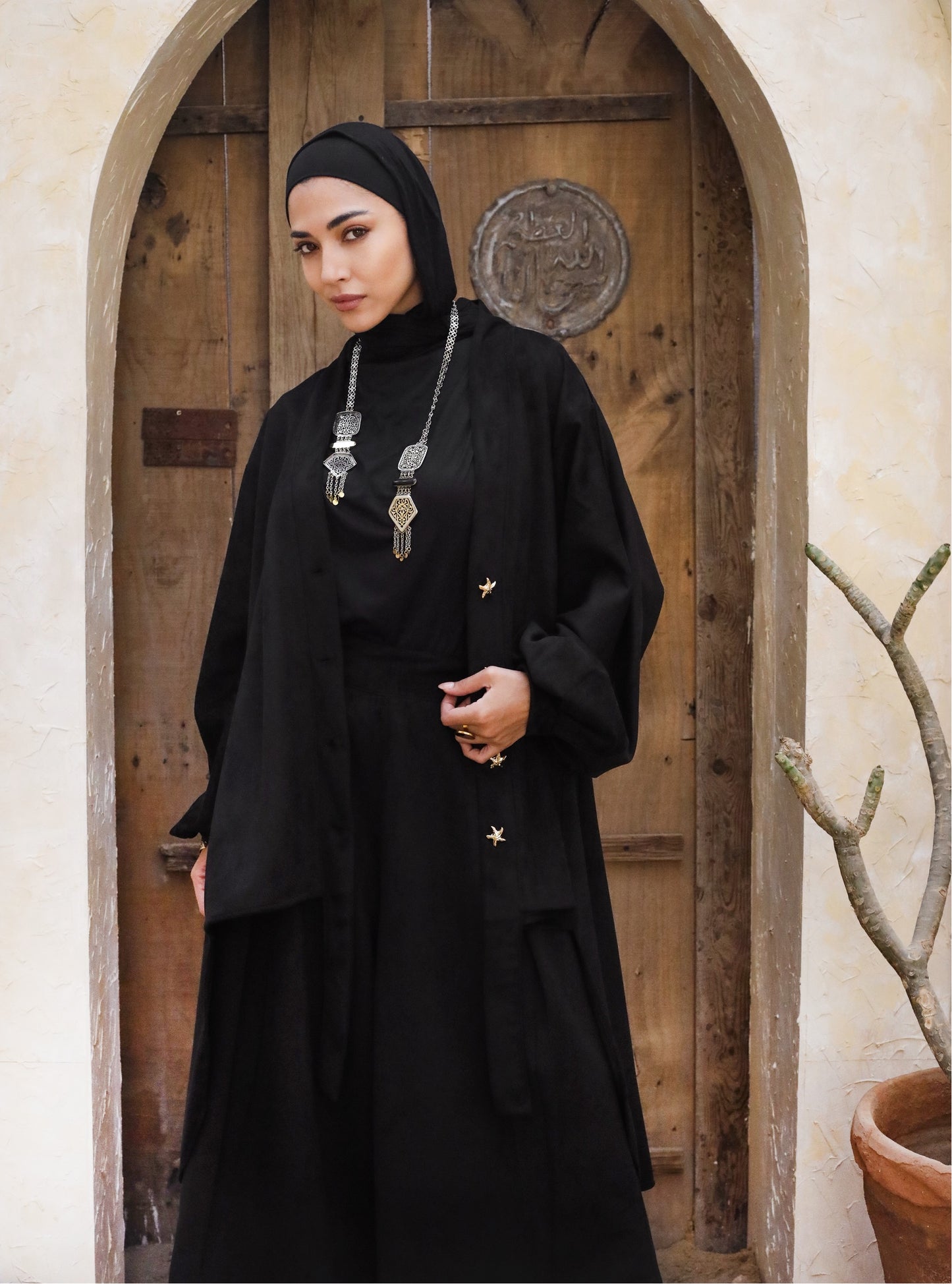 MIDNIGHT SUEDE SET-BLACK