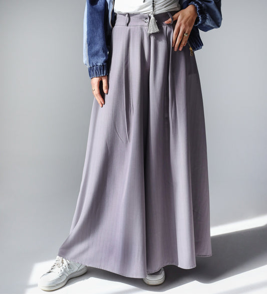 STRIPPED CLASSIC PANTS - GRAY