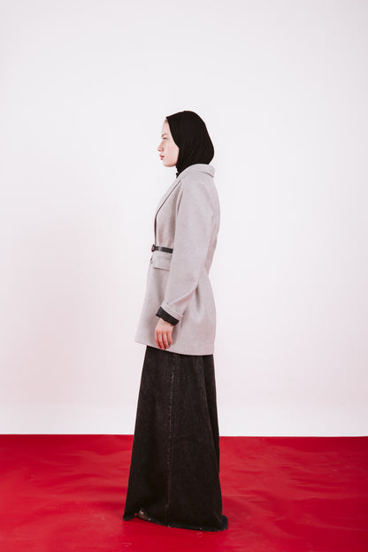 OVERSIZE WOOL BLAZER-GRAY