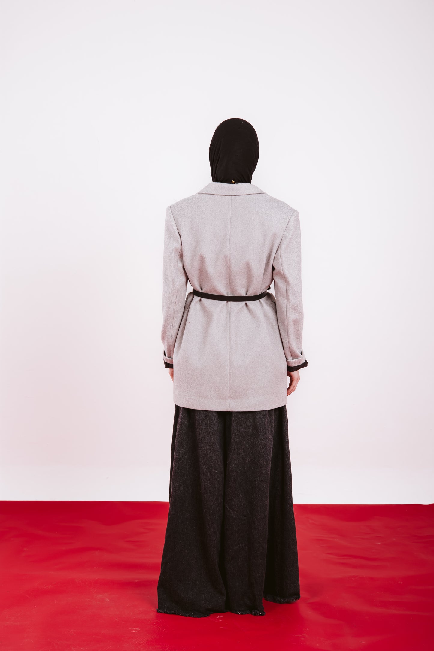 OVERSIZE WOOL BLAZER-GRAY