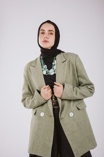 0VERSZIE WOOL BLAZER - MINT GREEN