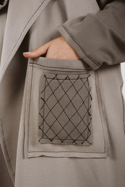 JACQUAED GHALIA SET IN DARK GRAY