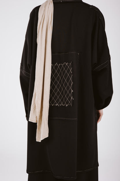 JACQUARD GHALIA SET IN BLACK