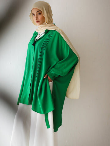 OVERSIZED COTTON SHIRT GREEN