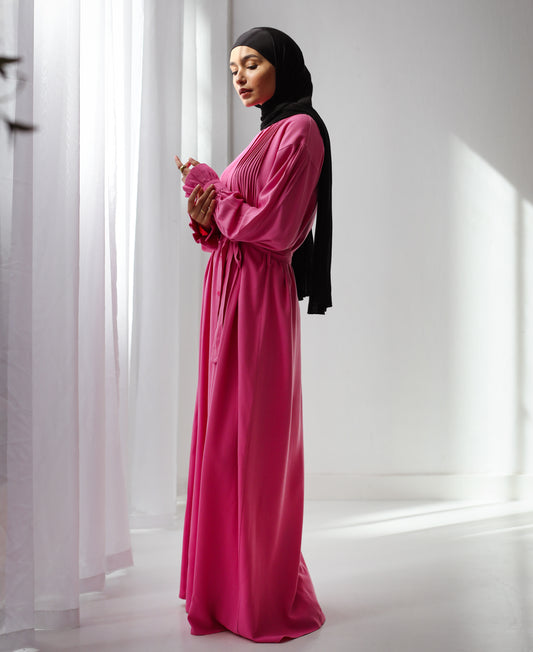 PURE LINEN MAXI DRESS HOT PINK