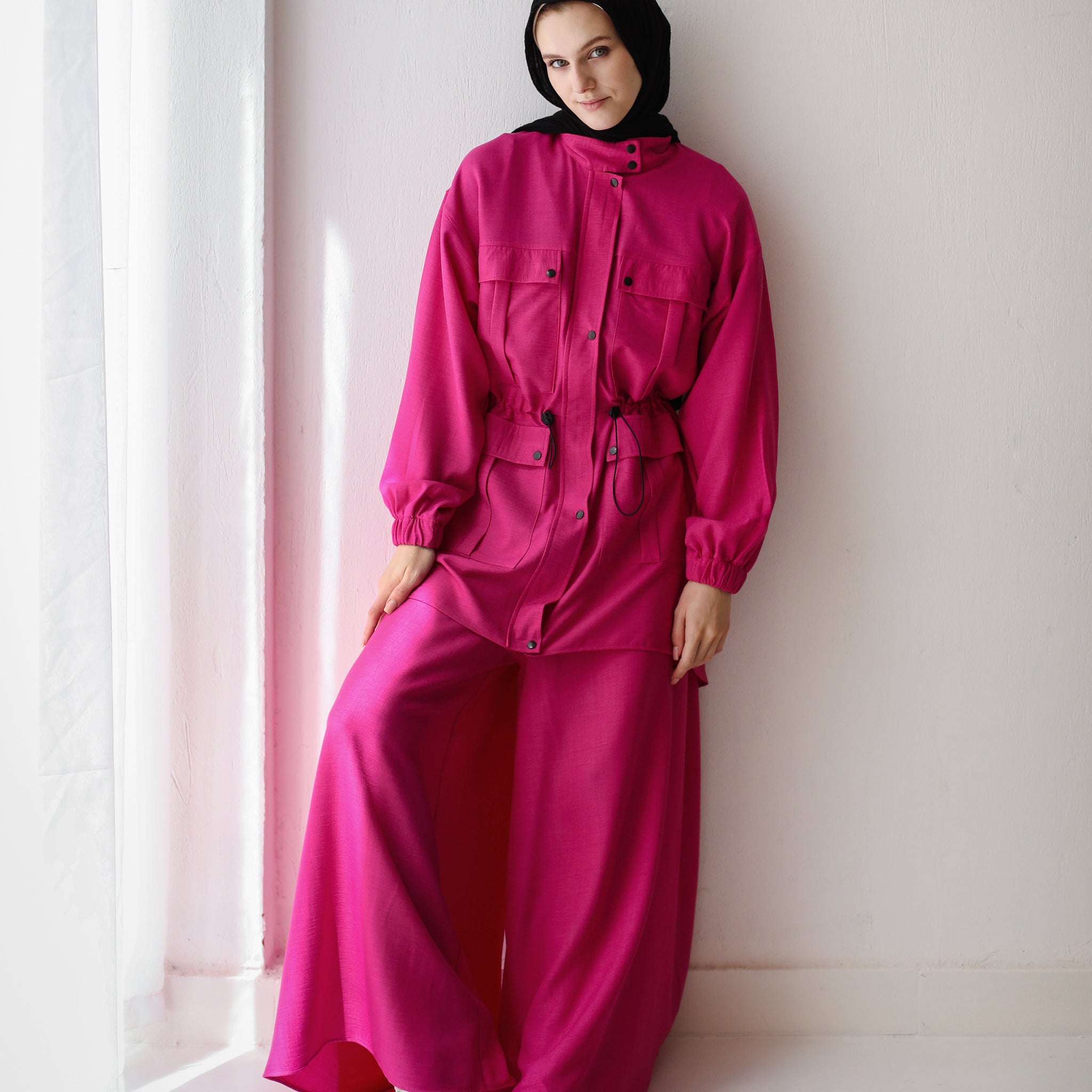 FUSHIA LINEN CAPSULE JACKET