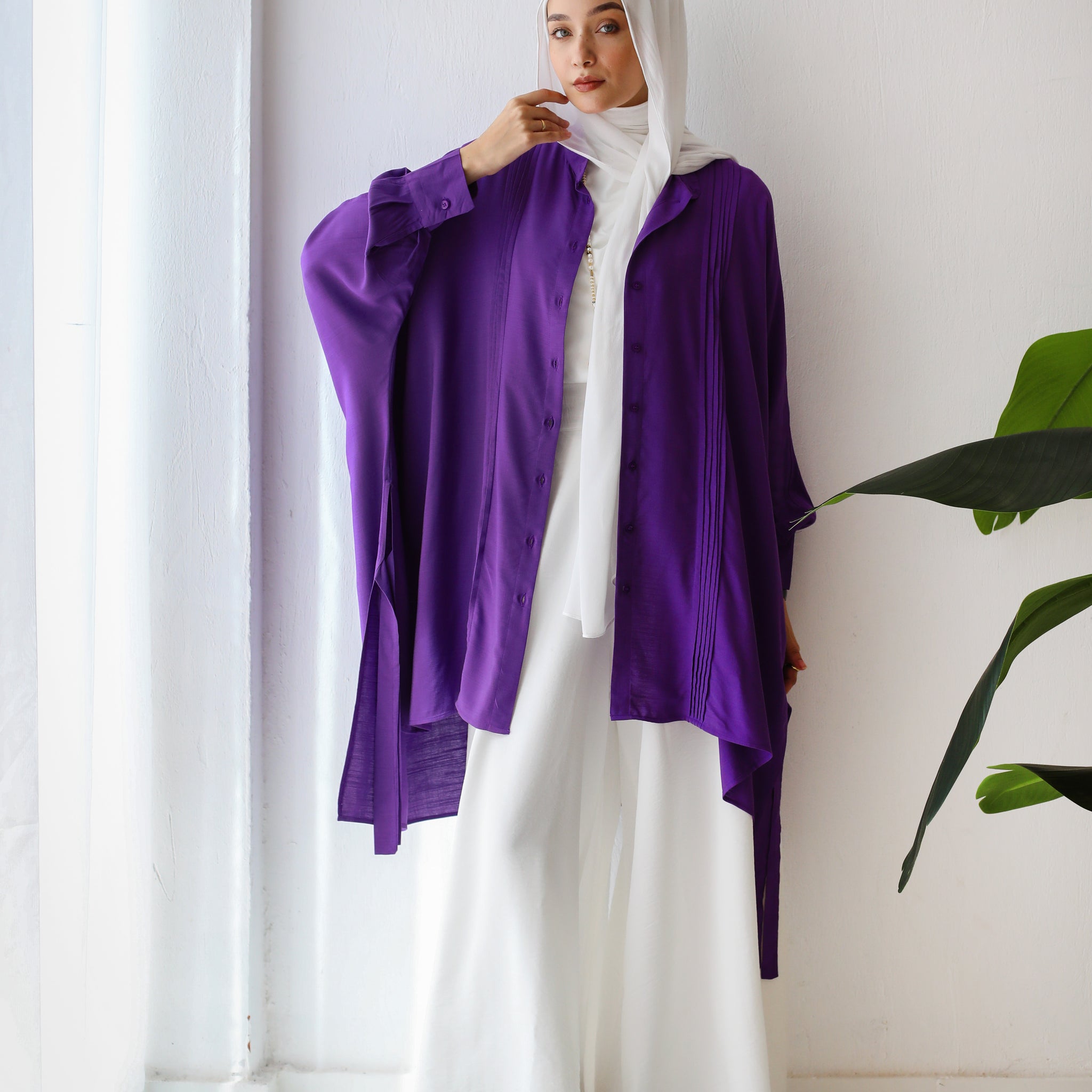 OVERSIZED COTTON SHIRT MAUVE