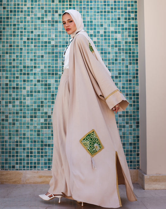 PURE LINEN EMBROIDERED KAFTAN